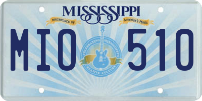 MS license plate MIO510