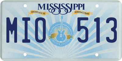 MS license plate MIO513
