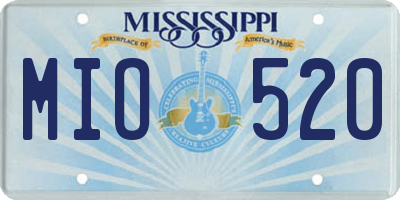 MS license plate MIO520