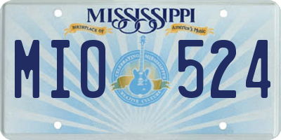 MS license plate MIO524