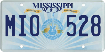 MS license plate MIO528