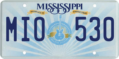MS license plate MIO530