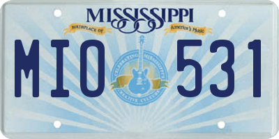 MS license plate MIO531