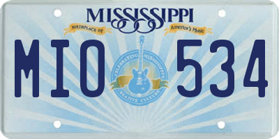 MS license plate MIO534