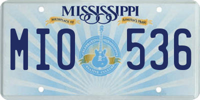 MS license plate MIO536