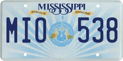 MS license plate MIO538
