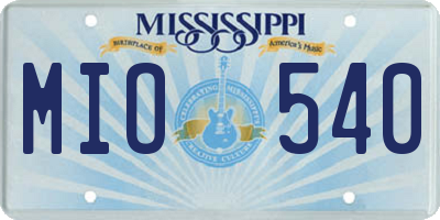 MS license plate MIO540
