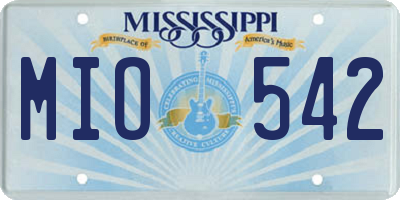 MS license plate MIO542
