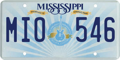 MS license plate MIO546