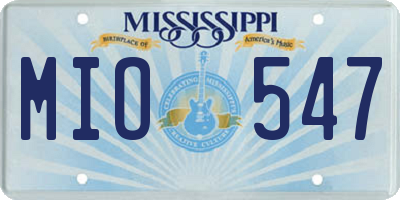 MS license plate MIO547