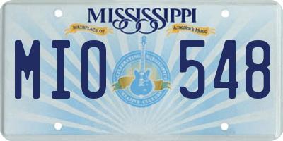 MS license plate MIO548