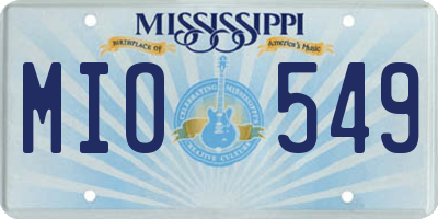 MS license plate MIO549