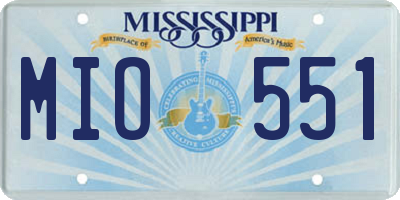 MS license plate MIO551