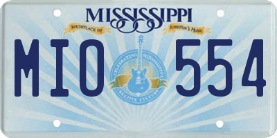 MS license plate MIO554