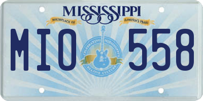 MS license plate MIO558
