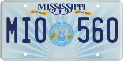 MS license plate MIO560