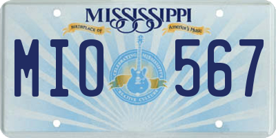 MS license plate MIO567
