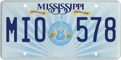 MS license plate MIO578