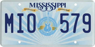 MS license plate MIO579