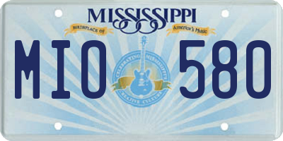 MS license plate MIO580