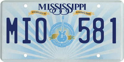 MS license plate MIO581