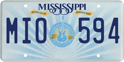 MS license plate MIO594