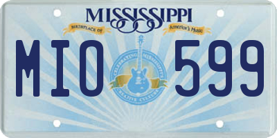 MS license plate MIO599