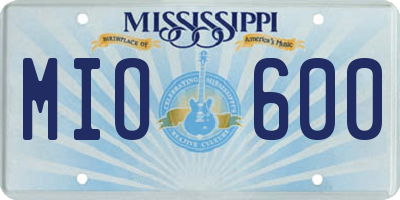 MS license plate MIO600