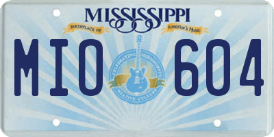 MS license plate MIO604