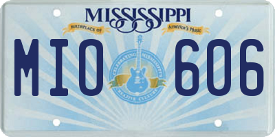 MS license plate MIO606