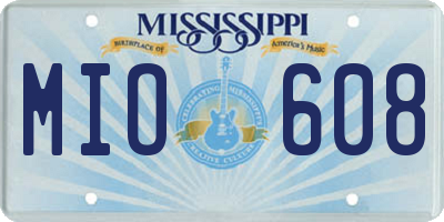 MS license plate MIO608