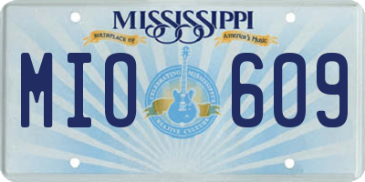 MS license plate MIO609