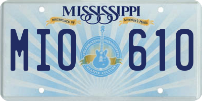 MS license plate MIO610