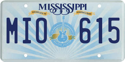 MS license plate MIO615