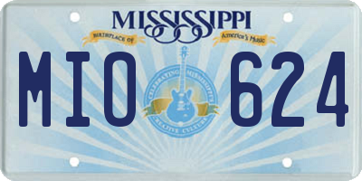 MS license plate MIO624