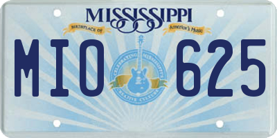 MS license plate MIO625