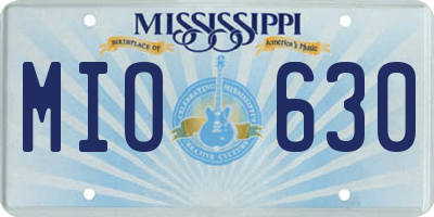 MS license plate MIO630