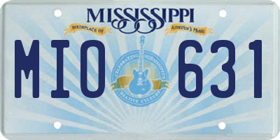 MS license plate MIO631