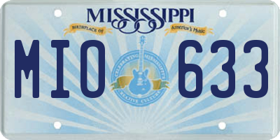 MS license plate MIO633