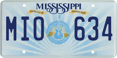 MS license plate MIO634