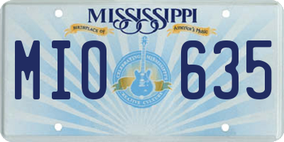 MS license plate MIO635