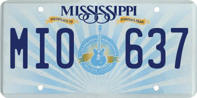 MS license plate MIO637