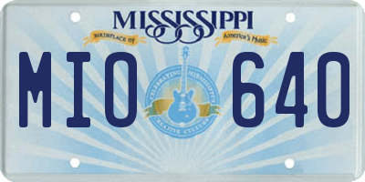 MS license plate MIO640