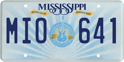 MS license plate MIO641