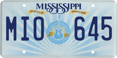 MS license plate MIO645