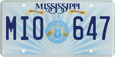 MS license plate MIO647