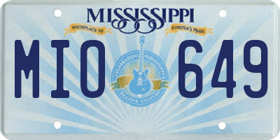 MS license plate MIO649