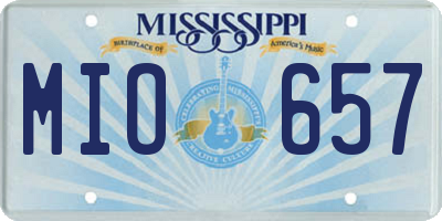 MS license plate MIO657