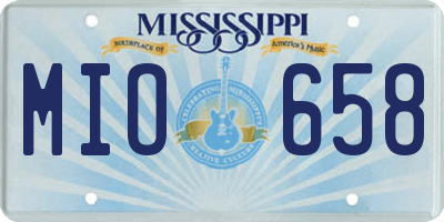 MS license plate MIO658