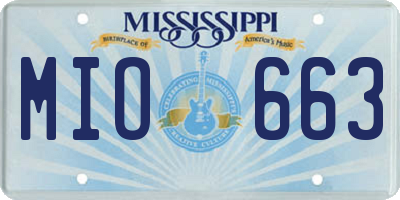 MS license plate MIO663